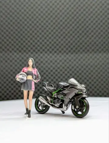 1/64 KAWASAKI H2R & 여성 피규어 디오라마