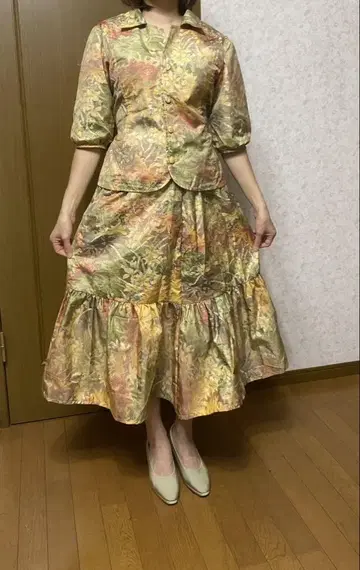 기모노 리메이크 셋업 M 사이즈 모델 158cm 45kg 오시마 명주