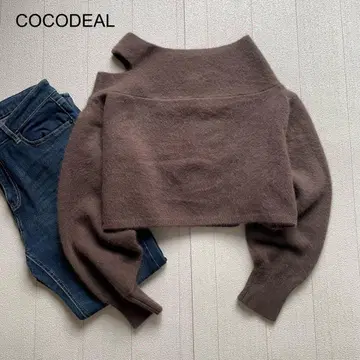 COCODEAL 폭스 오프숄더 니트 브라운 2