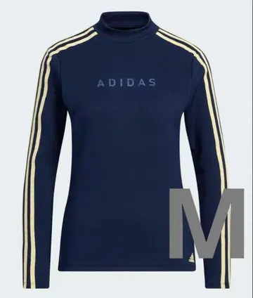 새상품 아디다스 골프 쓰리 스트라이프 긴팔 모크넥 셔츠 네이비 M