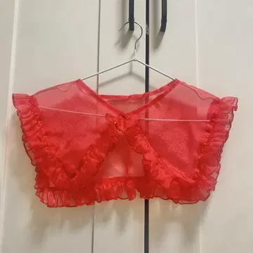 프릴 달린 시스루 세일러 탈부착 카라 덕질 빨간색