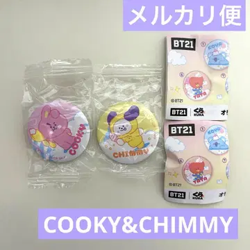 BTS BT21 쿠라스시 오리지널 캔뱃지 CHIMMY, COOKY