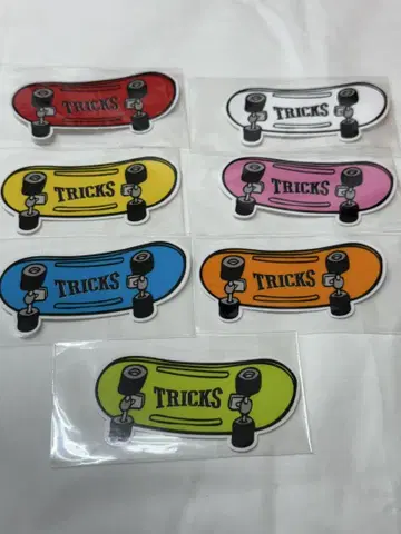 TRICKS 스케이트보드 스티커 7개 세트