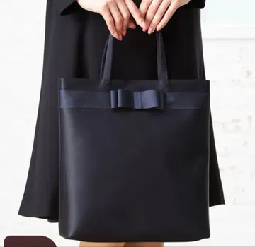수험 토트백 네이비 서브백 발수 가공 세로 긴 자립형 백