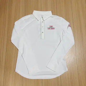 CALLAWAY 1982 화이트 긴팔 피케 셔츠 M
