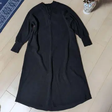 [ 새상품급 ] willfully 써멀 레이어드 롱 원피스 블랙