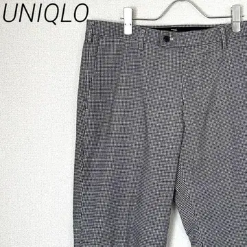 UNIQLO 코듀로이 슬림핏 노턱 팬츠 하운드투스 패턴 빅