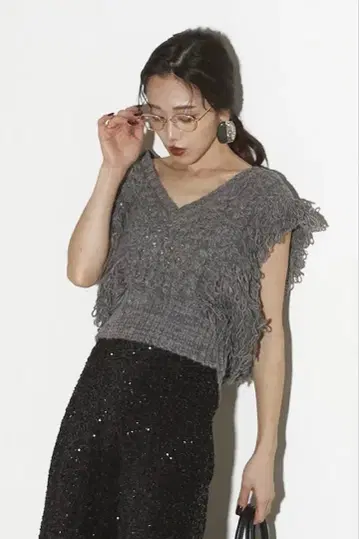 andrea&co 사이드 루프 니트 베스트