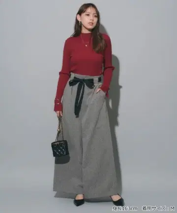 마이 스트라다 리본 벨트 와이드 팬츠
