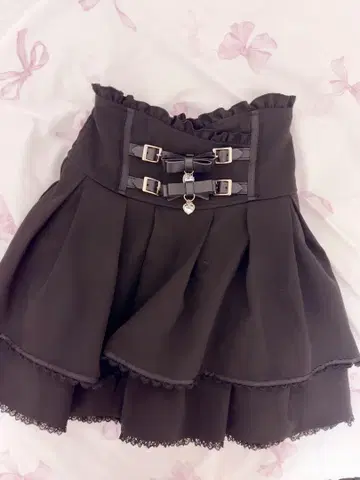LIZLISA 2단 리본 벨트 치마바지