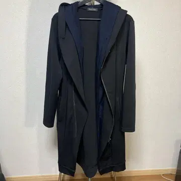 토네이도 마트 블랙 코트 블랙 롱 코트 후드