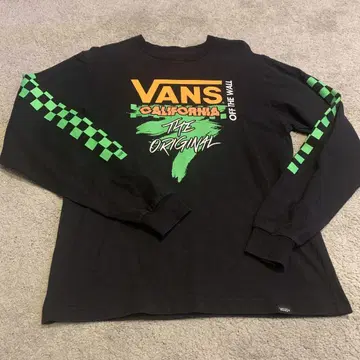 VANS 그래픽 롱 T셔츠 블랙 90년대 레트로 네온 프린트