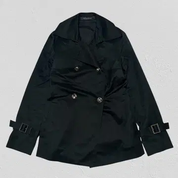 NOVESPAZIO 미들 기장 트렌치코트 소매 벨트 블랙 38