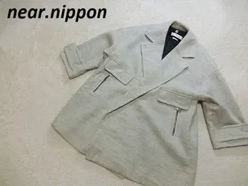 near.nippon 니어니폰 오버 사이즈 체스터 코트 화이트 블랙