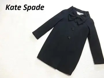 케이트 스페이드 리본 스탠드 카라 코트 블랙 2