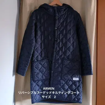 ARMEN 리버서블 후디드 퀼팅 코트