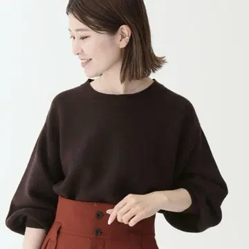 새상품급 스픽 앤 스팬 울 스트레치 볼륨 슬리브 니트