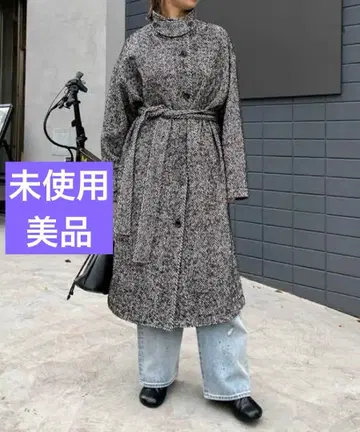 헤링본 무늬 하이넥 롱 코트 WHO'S WHO gallery