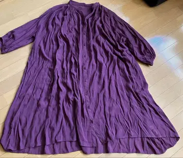 퍼플 긴팔 롱 원피스 약 120cm