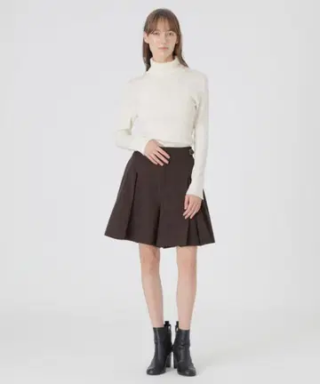 블루 라벨 울 라이크 폴리에스테르 플란넬 큐롯 팬츠