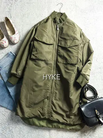 [ HYKE ] 하이크 밀리터리 코트 G-8 웨프 롱 자켓 MA-1