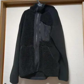 플리스 보아 자켓 블랙 후드 부착 유니클로