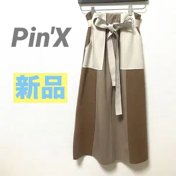 Pin'X 리본 포함 롱 스커트 스트레치