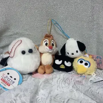 디즈니 산리오 시마연가 봉제 인형 스트랩 5세트