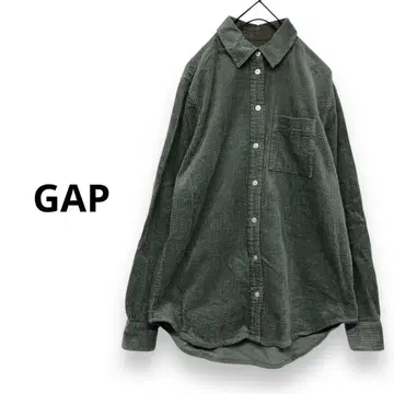 GAP 코듀로이 셔츠 XS 올드 GAP 화이트 택 올리브 그린