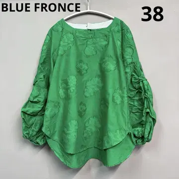 BLUE FRONCE 블라우스 상의 그린 38 셔츠 꽃무늬