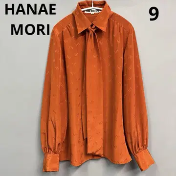 HANAEMORI 하나에모리 올 패턴 보타이 긴팔 블라우스 상의 9