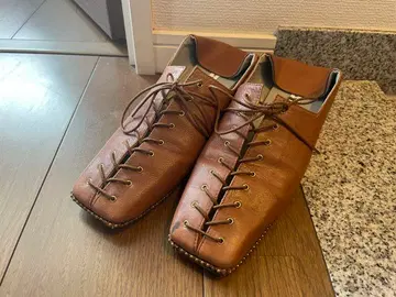 AMERI 브라운 레이스업 뮬 힐 아메리 사이즈 L