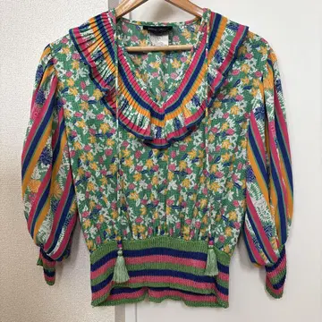 80s 다이앤 프라이스 블라우스 빈티지 니트