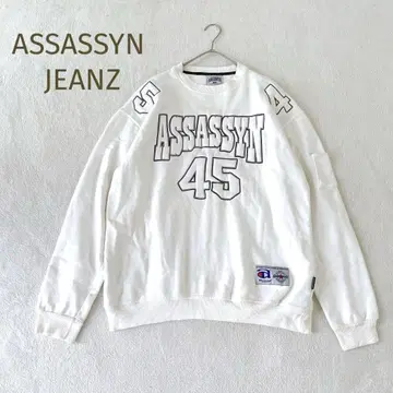 ASSASSYN JEANZ 오버 사이즈 프론트 로고 맨투맨 화이트 XL