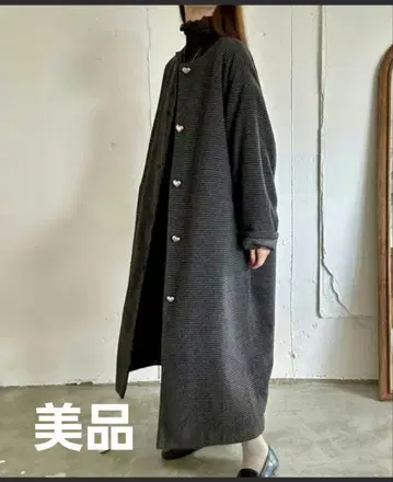 하트 버튼 체크 노카라 충전솜 코쿤 코트 큰 키 사이즈