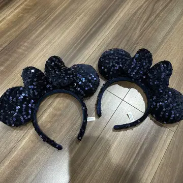 블랙 미키 귀 머리띠 2개 세트