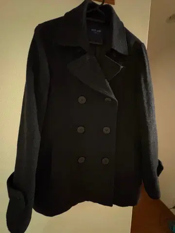 미셸 클라인 깔끔한 다크 그레이 울 코트 정가 18900엔