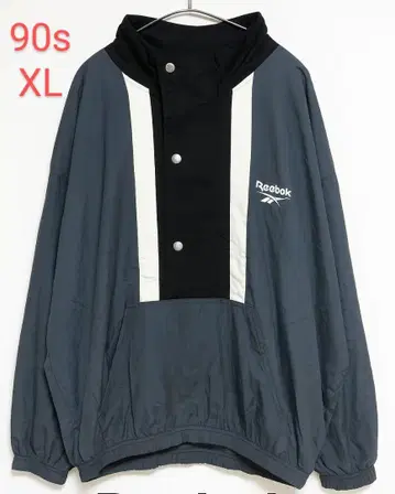 90s 리복 오버 사이즈 XL 나일론 자켓 블랙 화이트