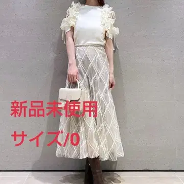 스나이델 자수 체크 샤샤 스커트