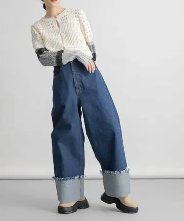 KBF 롤업 와이드 데님