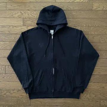 Hanes 지퍼 후드티 블랙 무지 M