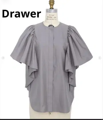 드로어 Drawer 코튼 실크 플레어 슬리브 블라우스 36