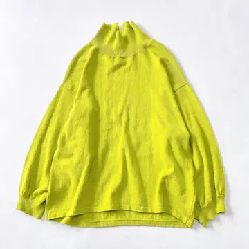 새상품급 팔라스 팰리스 10일 그린 코튼 니트 하이넥 퍼프 슬리브