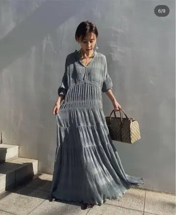 Ameri vintage 아메리 SHIRRING PLEATS DRESS