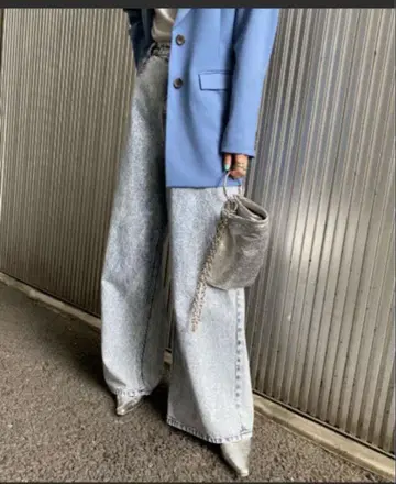 AMERI 와이드 케미컬 데님 팬츠