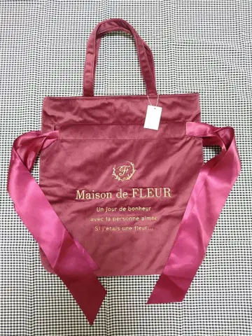 Maison de FLEUR 더블 리본 개더 토트백