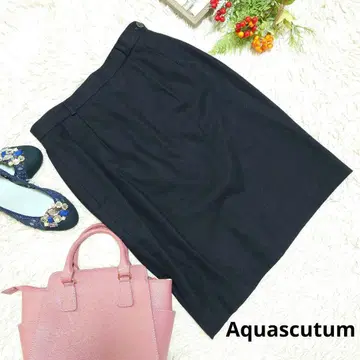 일본제 Aquascutum 울 스커트 (M 상당) 블랙