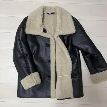 ZARA 가죽 퍼 코트