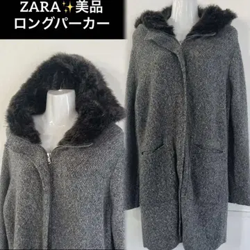 새상품급 ZARA 자라 부드러운 니트 롱 후드티 집업 코트 퍼