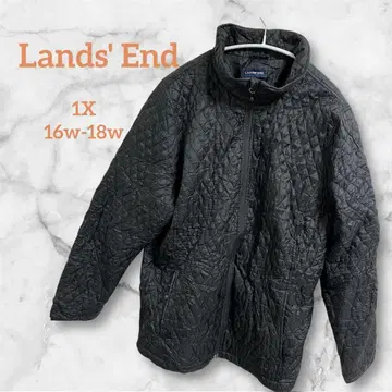 Lands' End 블랙 퀼팅 자켓 1X